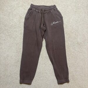 YoungLA Sweatpants Mens Medium Brown Waffle Knit Thermal Jogger Pants Lounge